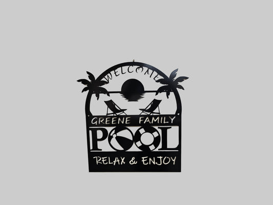Family Pool Sign